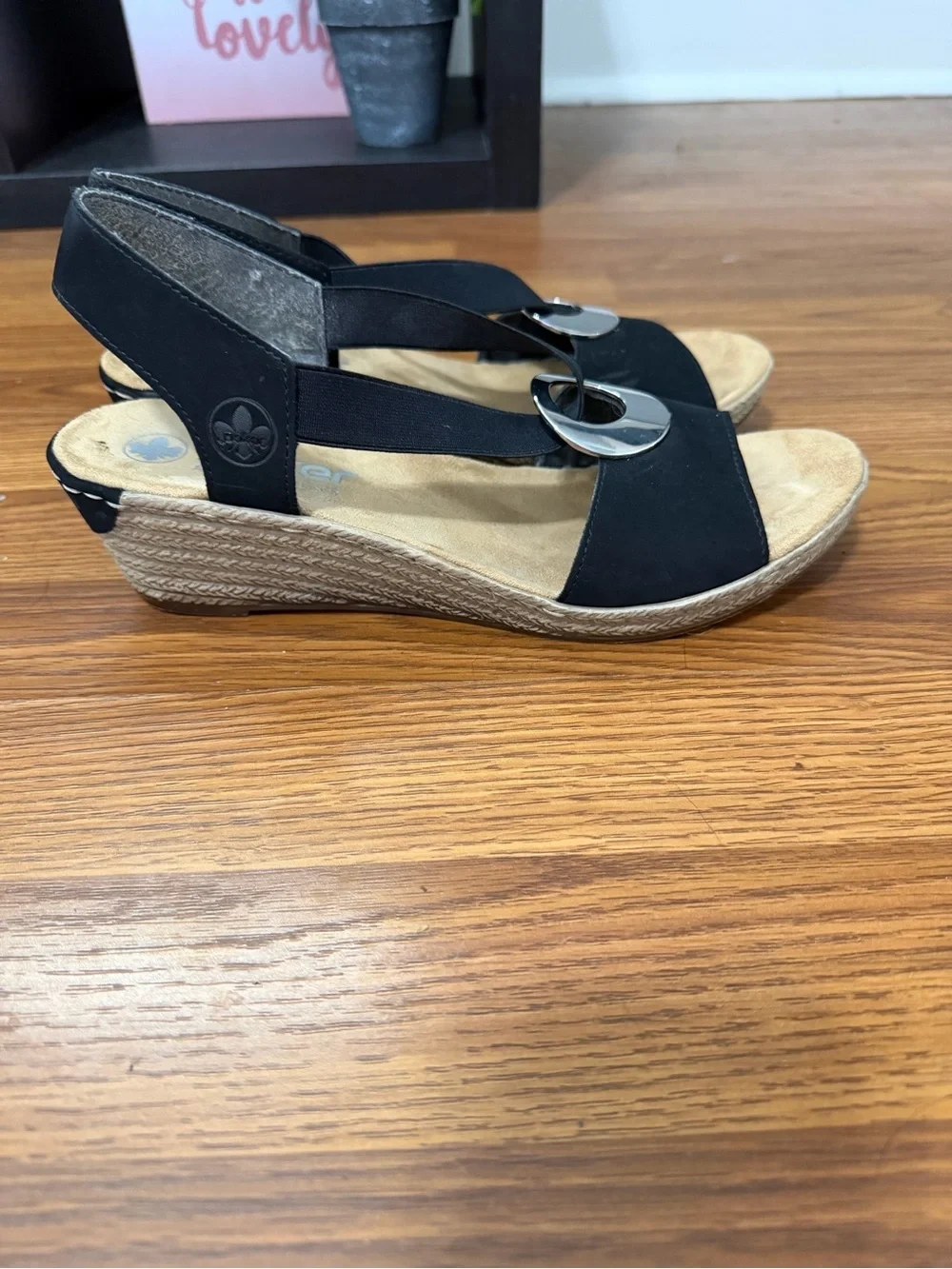 Rieker Fanni H6 Wedge Slingback Island Comfort Sandals Size 9 (40)